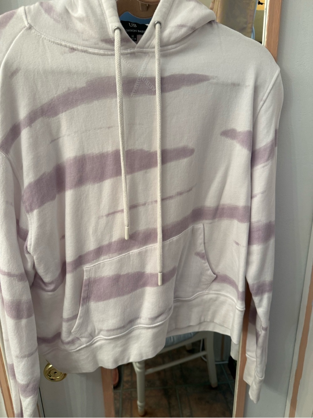 Uncommon Lavender & White MMH Tie-Dye Cropped Hoodie Sweater